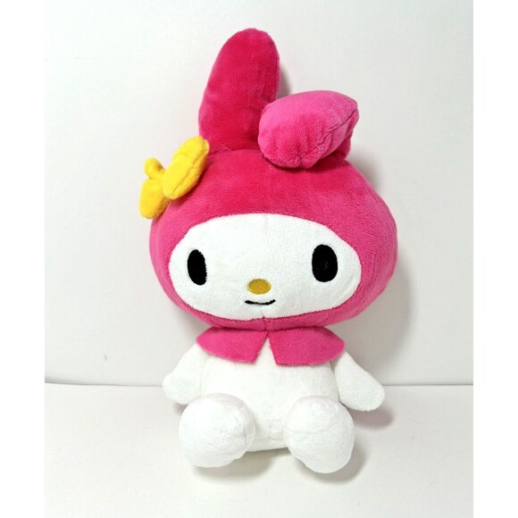Sanrio My Melody Plush Hello Kitty White & Pink W/ Yellow Bow 10" Tall 2023 - Picture 1 of 7